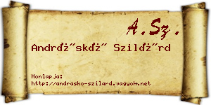 Andráskó Szilárd névjegykártya