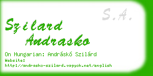szilard andrasko business card